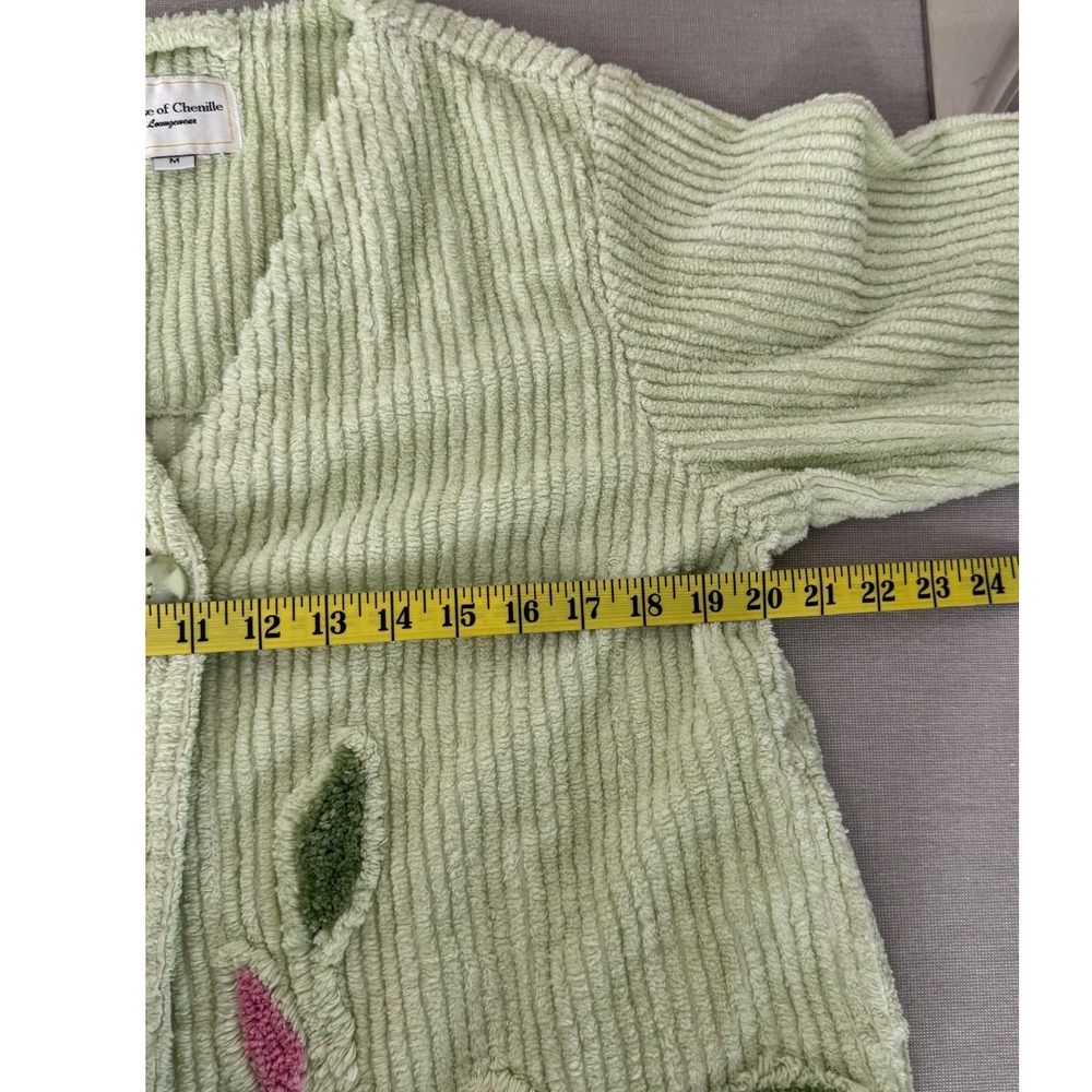 House of Chenille Bed Jacket Green Medium - Picture 9 of 11